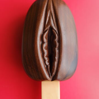 Sculpture intitulée "glace chocolat/zéze…" par Anthony Gratien, Œuvre d'art originale, Bois