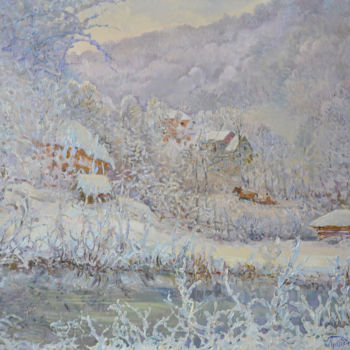 Картина под названием "Winter's tale" - Aleksandr Dubrovskyy, Подлинное произведение искусства, Масло Установлен на Деревянн…