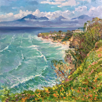 Картина под названием "Bali -BINGIN BEACH" - Aleksandr Dubrovskyy, Подлинное произведение искусства, Масло Установлен на Дер…