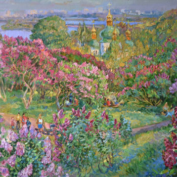 Картина под названием "Spring Blossom of L…" - Aleksandr Dubrovskyy, Подлинное произведение искусства, Масло Установлен на Д…