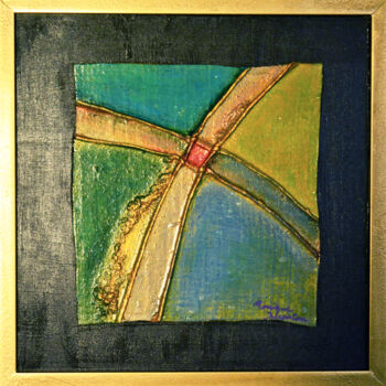 Painting titled "composition cloison…" by Monique Ducarton, Original Artwork, Acrylic Mounted on Wood Panel