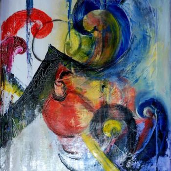 Pintura intitulada "abstraction3" por Monique Ducarton, Obras de arte originais, Óleo