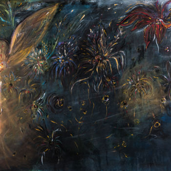 Pintura titulada "pollen 3" por Duc Evelyna, Obra de arte original, Acrílico Montado en Bastidor de camilla de madera