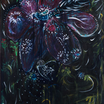 제목이 "pollen 4"인 미술작품 Duc Evelyna로, 원작, 아크릴 나무 들것 프레임에 장착됨