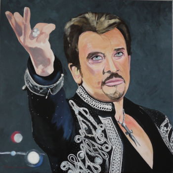 Pintura titulada "Johnny Halliday" por Gérard Duchêne, Obra de arte original, Acrílico