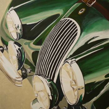 Peinture intitulée "jaguar-xk-120-jpg-3…" par Gérard Duchêne, Œuvre d'art originale, Acrylique Monté sur Châssis en bois