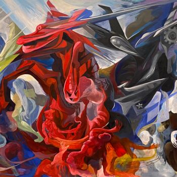 「Four Horsemen of th…」というタイトルの絵画 Loi Duc (DucloiArt)によって, オリジナルのアートワーク, オイル