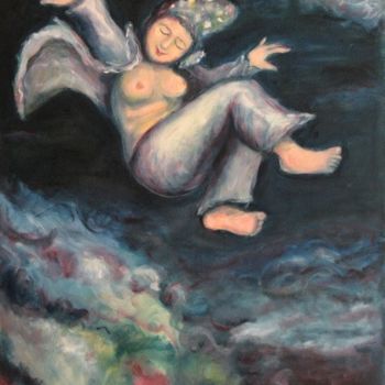 Schilderij getiteld "Loving Leap" door Dudley, Origineel Kunstwerk