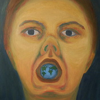 Pittura intitolato "We Eat Up The World" da Maggie, Opera d'arte originale, Olio