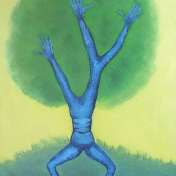 Painting titled "The Tree Is Alive" by Maggie, Original Artwork, Oil
