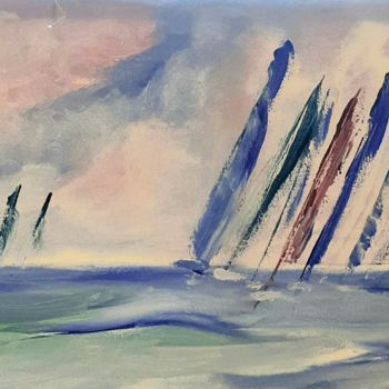 Painting titled "Voiles de la creati…" by Gilles Dufaux, Original Artwork, Acrylic