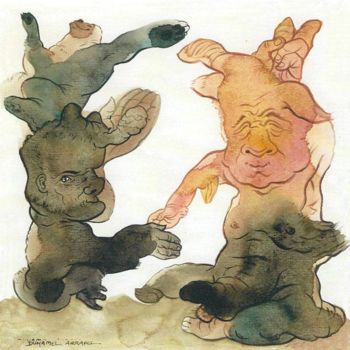 Dibujo titulada "La poignée de main" por Daniel Duhamel Arrapel, Obra de arte original, Otro