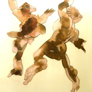 Dessin intitulée "Coup de savate" par Daniel Duhamel Arrapel, Œuvre d'art originale
