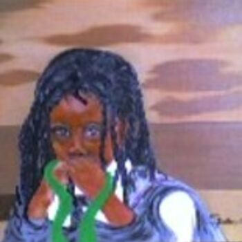 Painting titled "Petite fille malgac…" by Simone Duhamel, Original Artwork