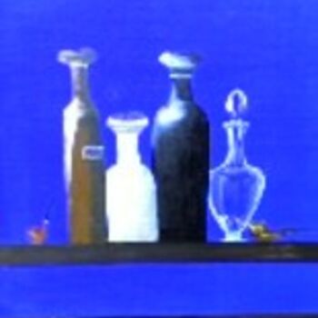 Painting titled "Carafes et pipe" by Simone Duhamel, Original Artwork