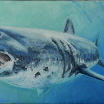 Peinture intitulée "Shark 20773" par Duilio Forte, Œuvre d'art originale, Huile