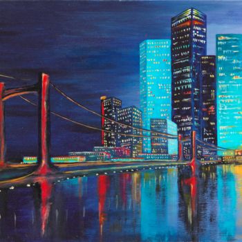 Painting titled "In the city" by Alois Baumgartner, Original Artwork, Acrylic