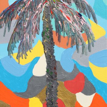 Pintura titulada "PALM CAMO SUNSET" por Le' Andre' Jamol Dukes Le' Andre' Scott, Obra de arte original, Acrílico