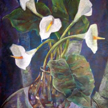 Desenho intitulada "Lilies" por Irena Dukule, Obras de arte originais
