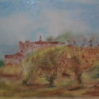 Painting titled "Vignes de Bourgogne" by Dumamar, Original Artwork