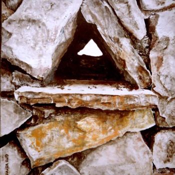 Pintura titulada "muro-de-piedra-i.jpg" por Ara Varea, Obra de arte original