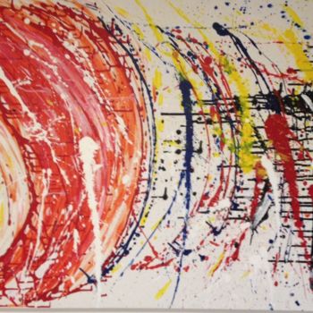 Peinture intitulée "Explosion solaire" par Alain Dumas, Œuvre d'art originale, Acrylique