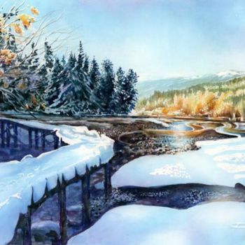 Schilderij getiteld "Snow blanket Shorel…" door Dumitru Barliga, Origineel Kunstwerk