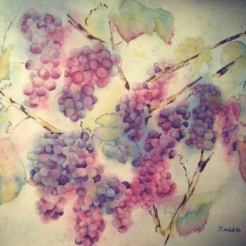 Peinture intitulée "Vignes au soleil" par A Balestraccia, Œuvre d'art originale, Aquarelle