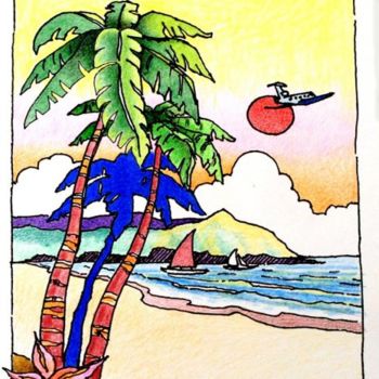 「Tropic Shores」というタイトルの描画 John Hudson Hawkeによって, オリジナルのアートワーク