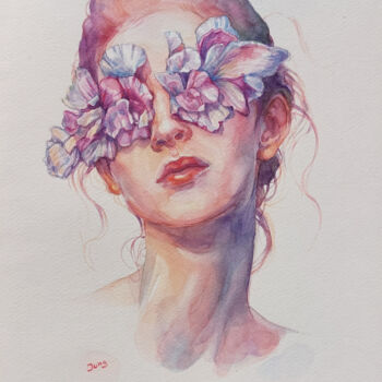 Pintura titulada "Blinded by Spring" por Dunja Jung, Obra de arte original, Acuarela
