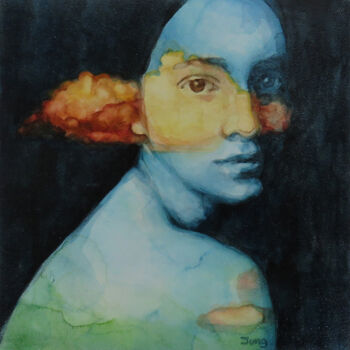 绘画 标题为“In the clouds” 由Dunja Jung, 原创艺术品, 水彩