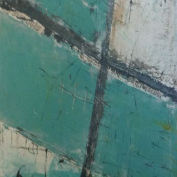 Painting titled "turquoise-50x150-co…" by Catherine Duperray, Original Artwork, Acrylic
