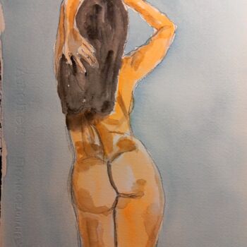 Painting titled "Mon amour 2" by Dupicard, Original Artwork, Watercolor