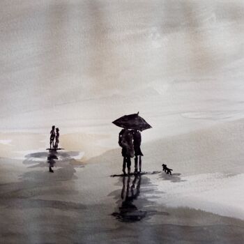 Pittura intitolato "Il pleut" da Dupicard, Opera d'arte originale, Acquarello