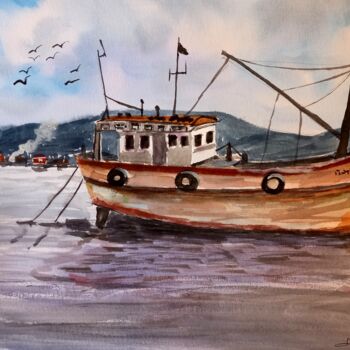 Painting titled "Le Jean Mathieu" by Dupicard, Original Artwork, Watercolor