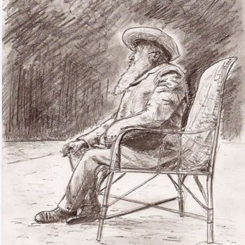 Drawing titled "Claude Monet" by Denis Dupon, Original Artwork, Other