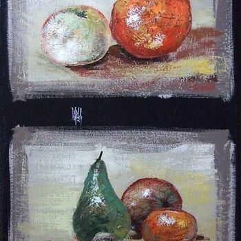Pintura intitulada "Des pommes, des poi…" por Gérard Dupuch, Obras de arte originais, Óleo