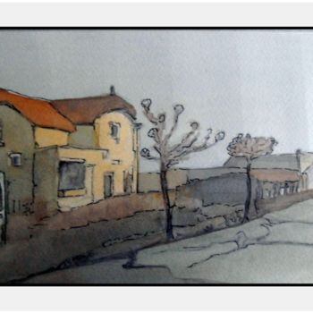 Malerei mit dem Titel "Rue du Lieutenant T…" von Pascal Durand, Original-Kunstwerk, Aquarell