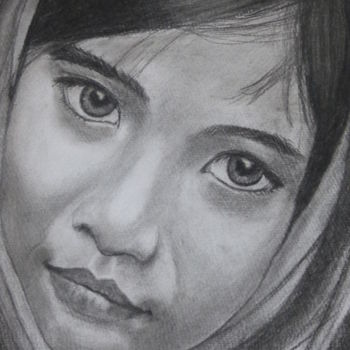 Drawing titled "Leela" by Andre Durier, Original Artwork, Charcoal