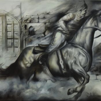 Painting titled "Horse Maharana" by Durshit Bhaskar, Original Artwork, Oil