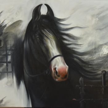 Peinture intitulée "Horse Colt" par Durshit Bhaskar, Œuvre d'art originale, Huile