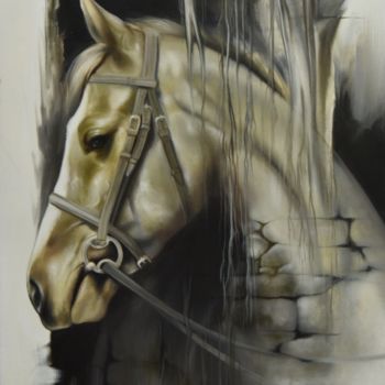 Peinture intitulée "Horse Stallion" par Durshit Bhaskar, Œuvre d'art originale, Huile