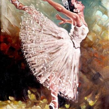 Pittura intitolato "ballerina - IV" da Dusan Vukovic, Opera d'arte originale, Olio