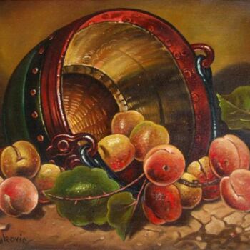 Painting titled "apricots" by Dusan Vukovic, Original Artwork