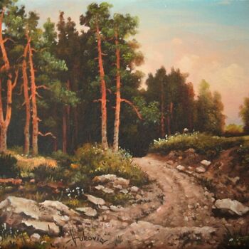 Painting titled "Motif from Zlatibor" by Dusan Vukovic, Original Artwork, Oil