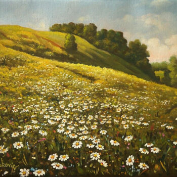 Pintura intitulada "Daisies" por Dusan Vukovic, Obras de arte originais