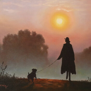 Pittura intitolato "Morning Walk" da Dusan Vukovic, Opera d'arte originale, Olio