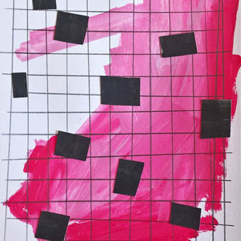 Tekening getiteld "into the grid" door Dusan Stosic, Origineel Kunstwerk, Acryl
