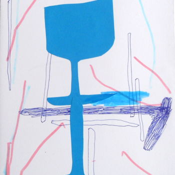 「blue glass」というタイトルのコラージュ Dusan Stosicによって, オリジナルのアートワーク, コラージュ