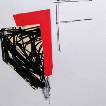 Κολάζ με τίτλο "F" από Dusan Stosic, Αυθεντικά έργα τέχνης, Κολάζ